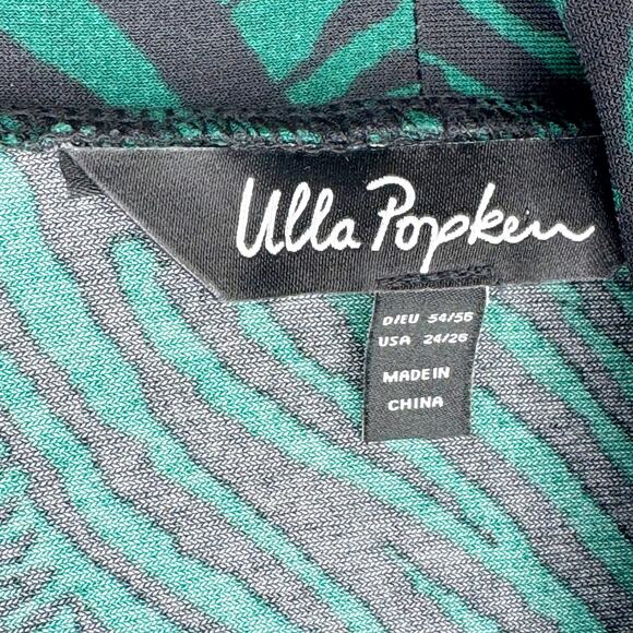 Ulla Popken Green Black Zebra Animal Print Cardigan Layering Lagenlook 24 26 - Picture 2 of 12